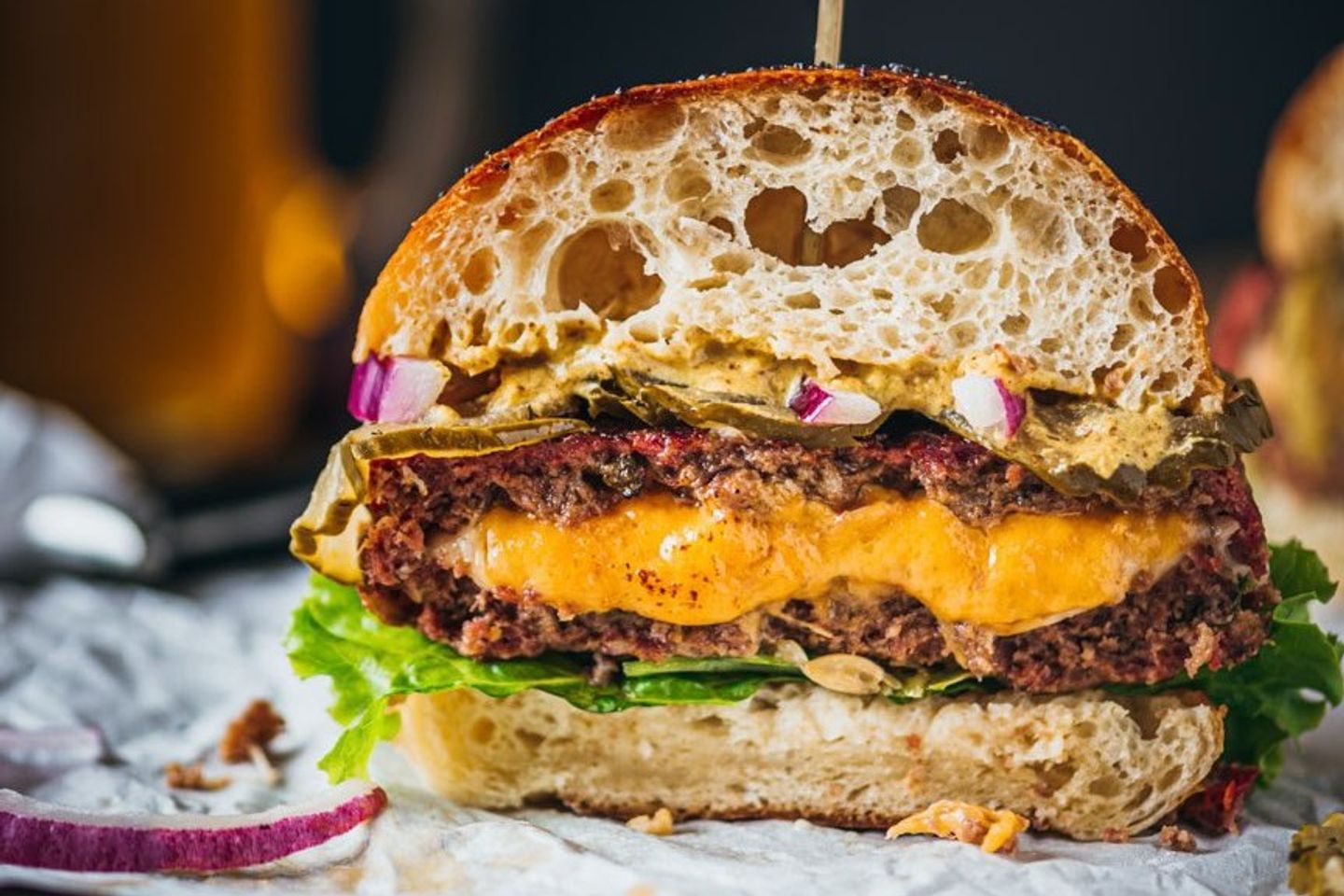 Burger  Chicken Stuffed With Cheese