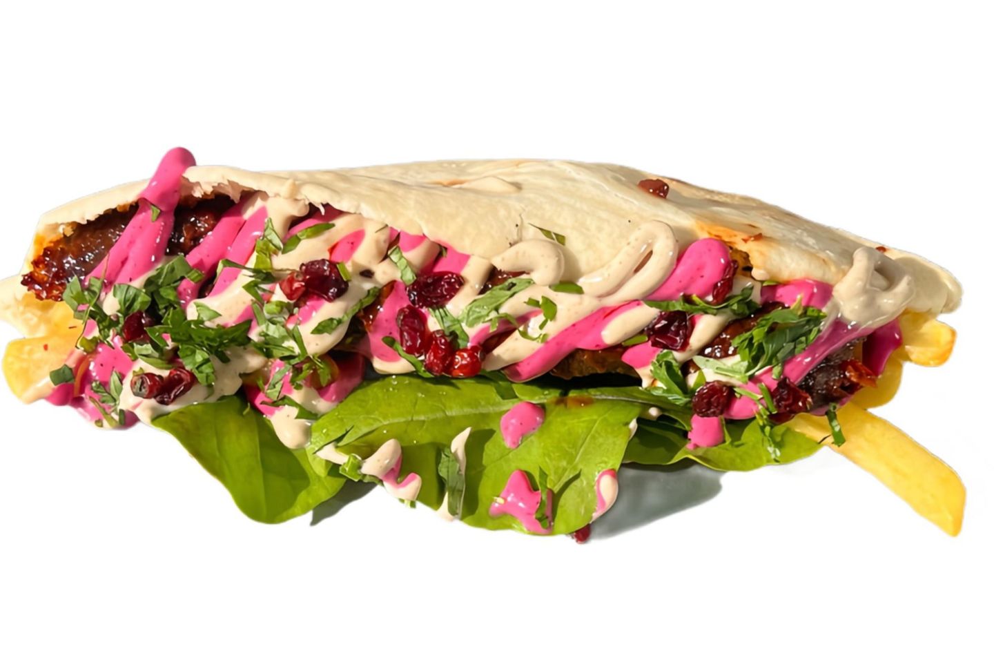 Beetroot With Meat Kebab In Bread
