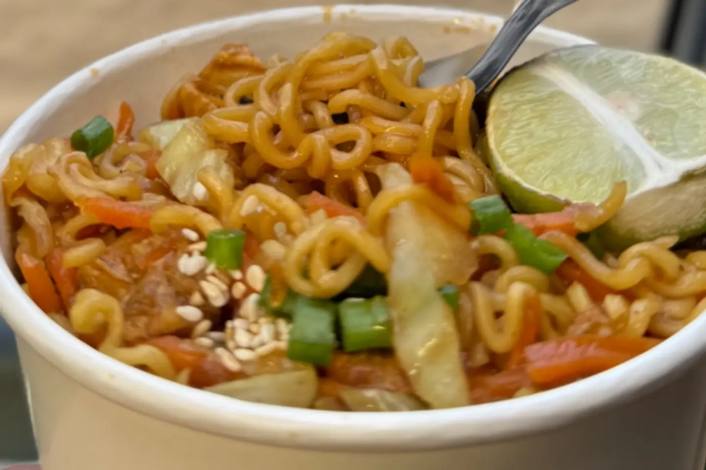 Noodles Shrimp With Teriyaki Sauce And Tacos - Normal