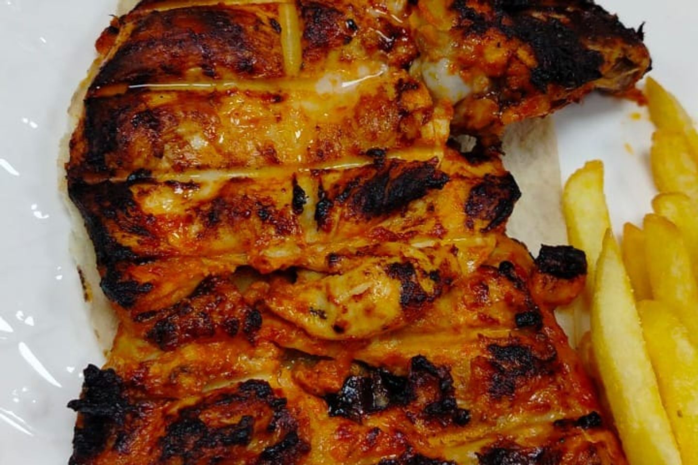نص دجاجة على الفحم