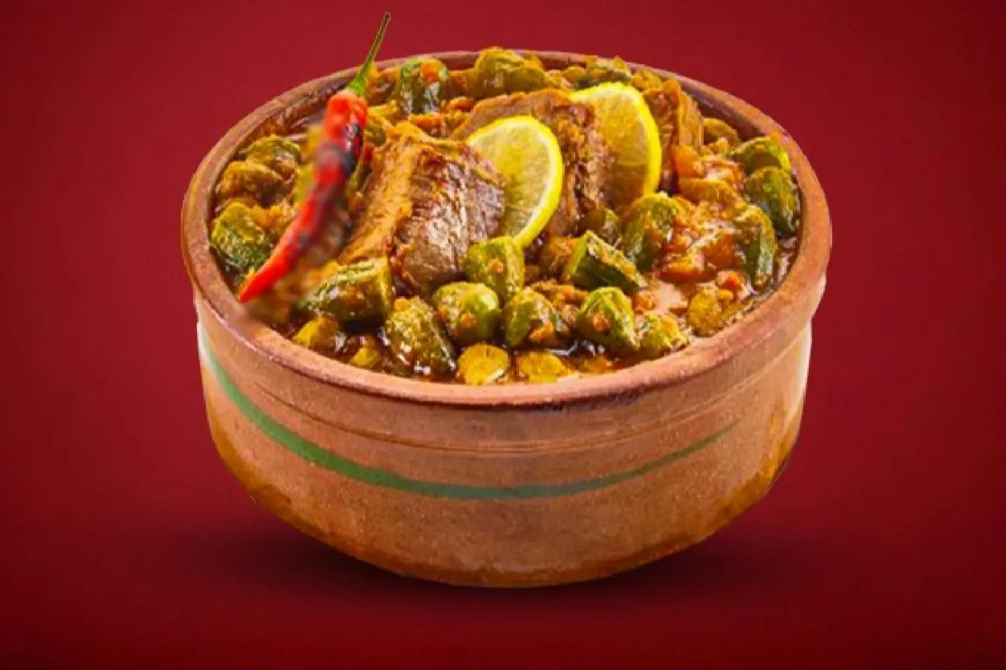 طاجن لحم بالبامية