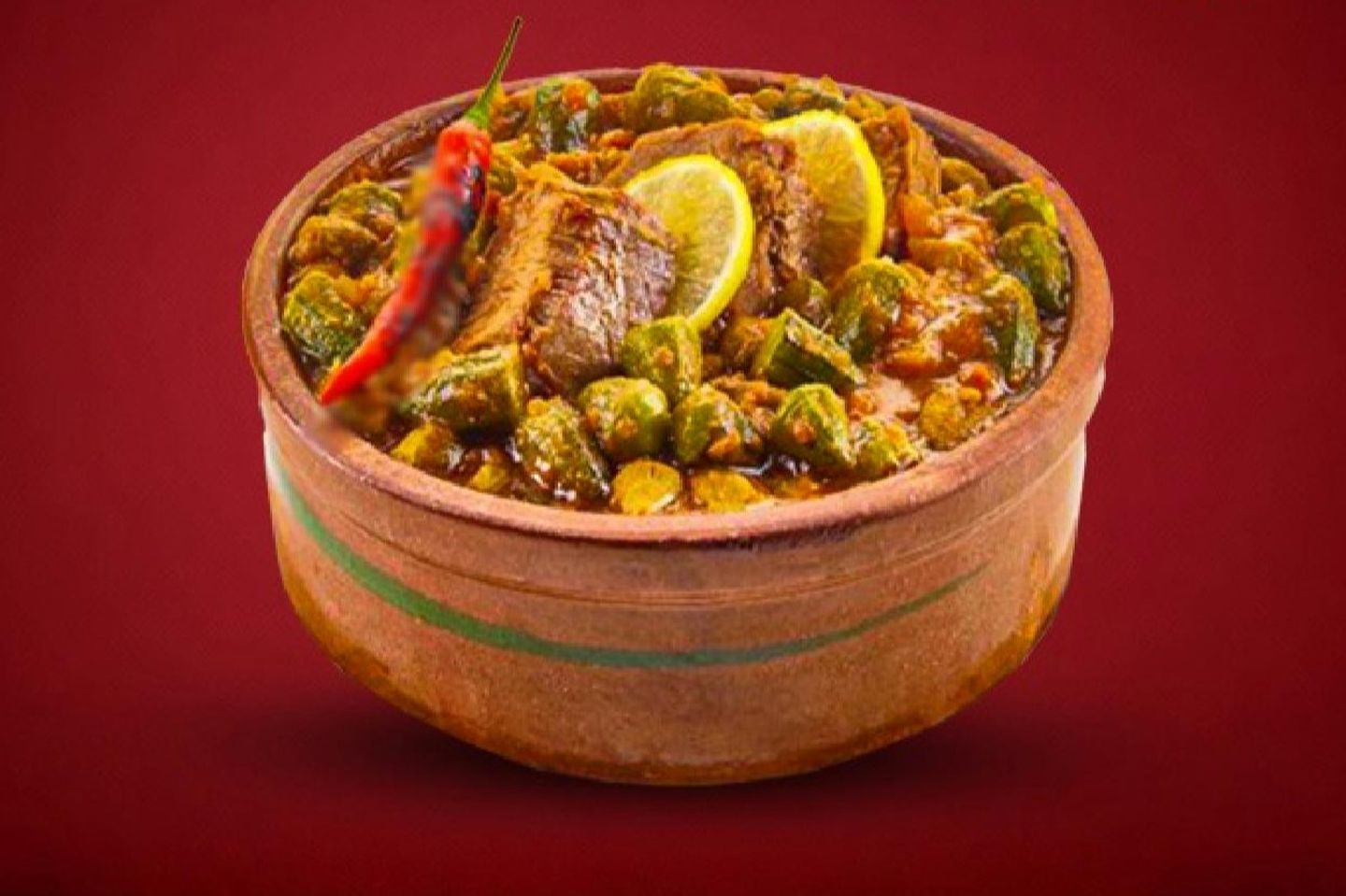 طاجن لحم بالبامية