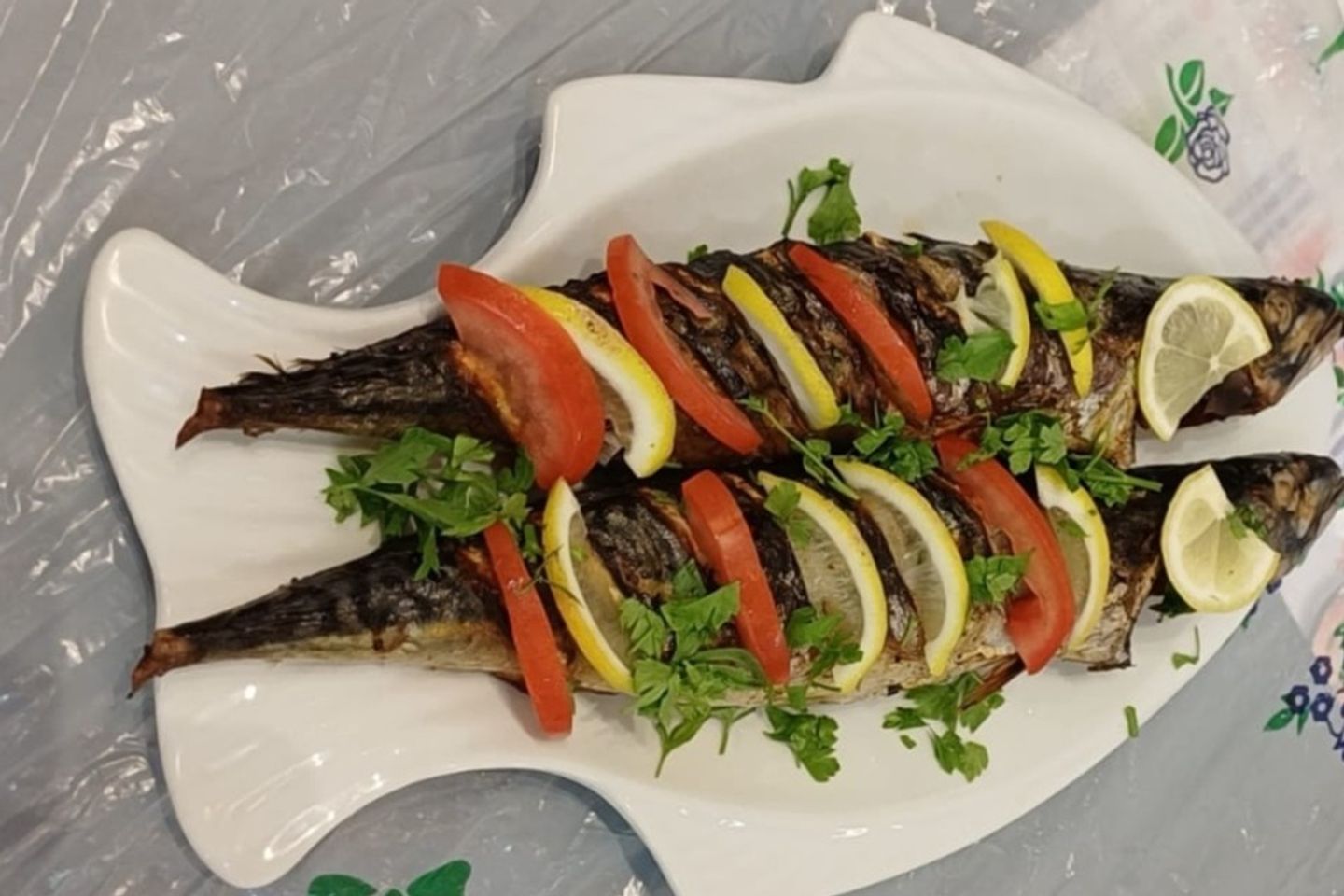 سمك ماكريل زيت وليمون