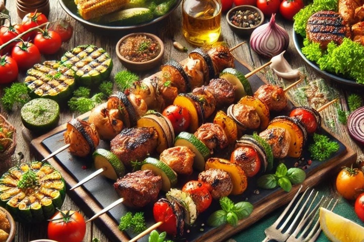 3 Skewers Of Mixed Grill