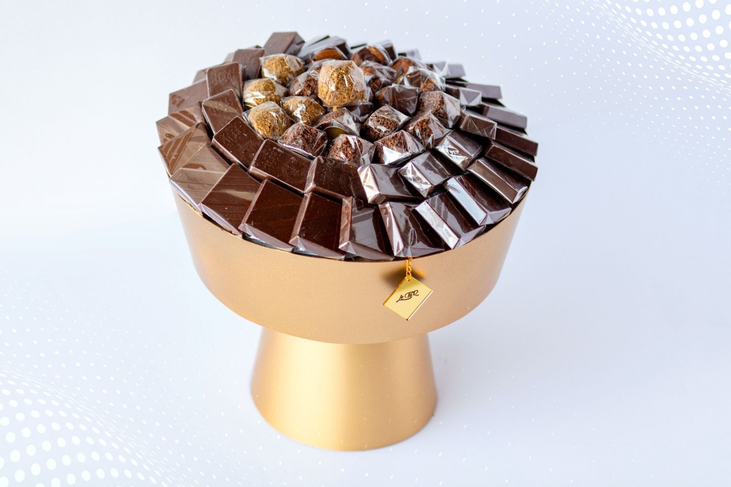 Gold Chocolate Tray With Base