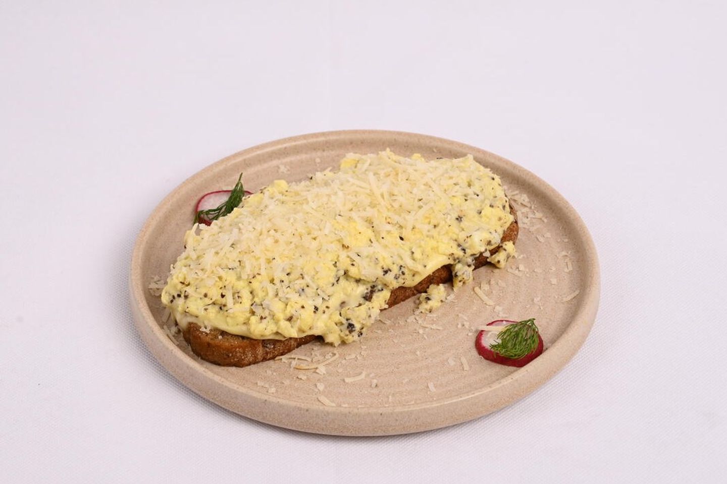 Truffle Scrambled Eggs With Cheese And Sourdough
