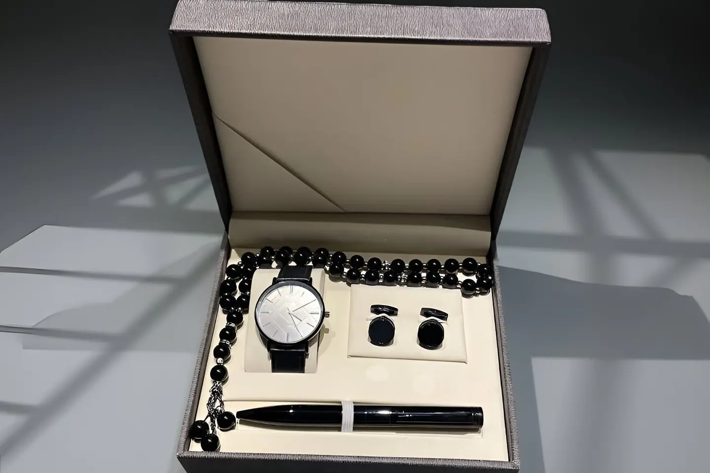 Black Men's Watch Set