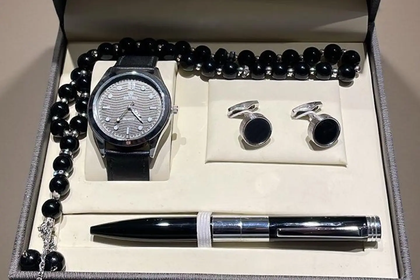 Gold And White Men's Watch Set