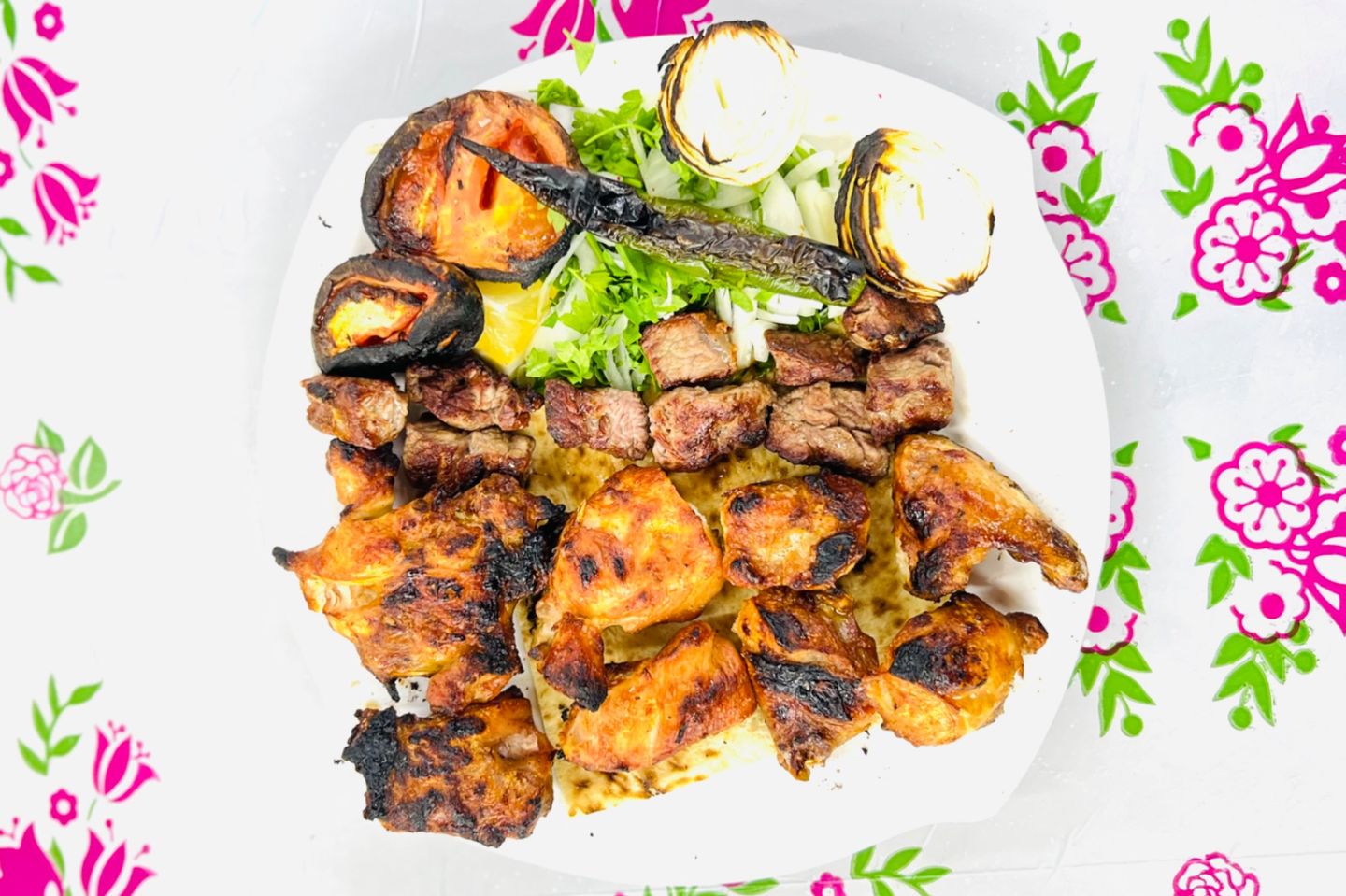 Grilled Meat With Charcoal Grilled Chicken