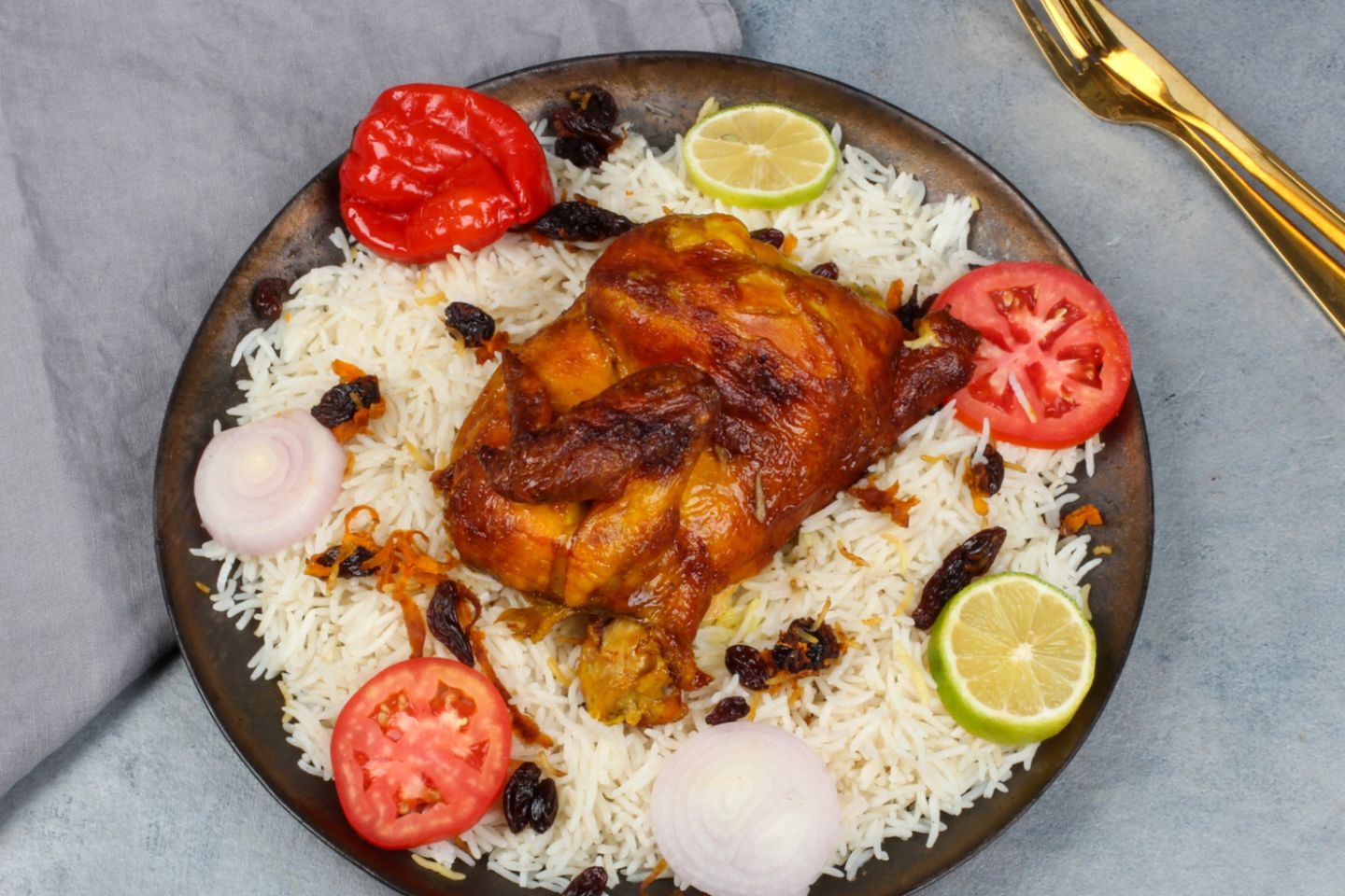 نص شواية مع رز ابيض