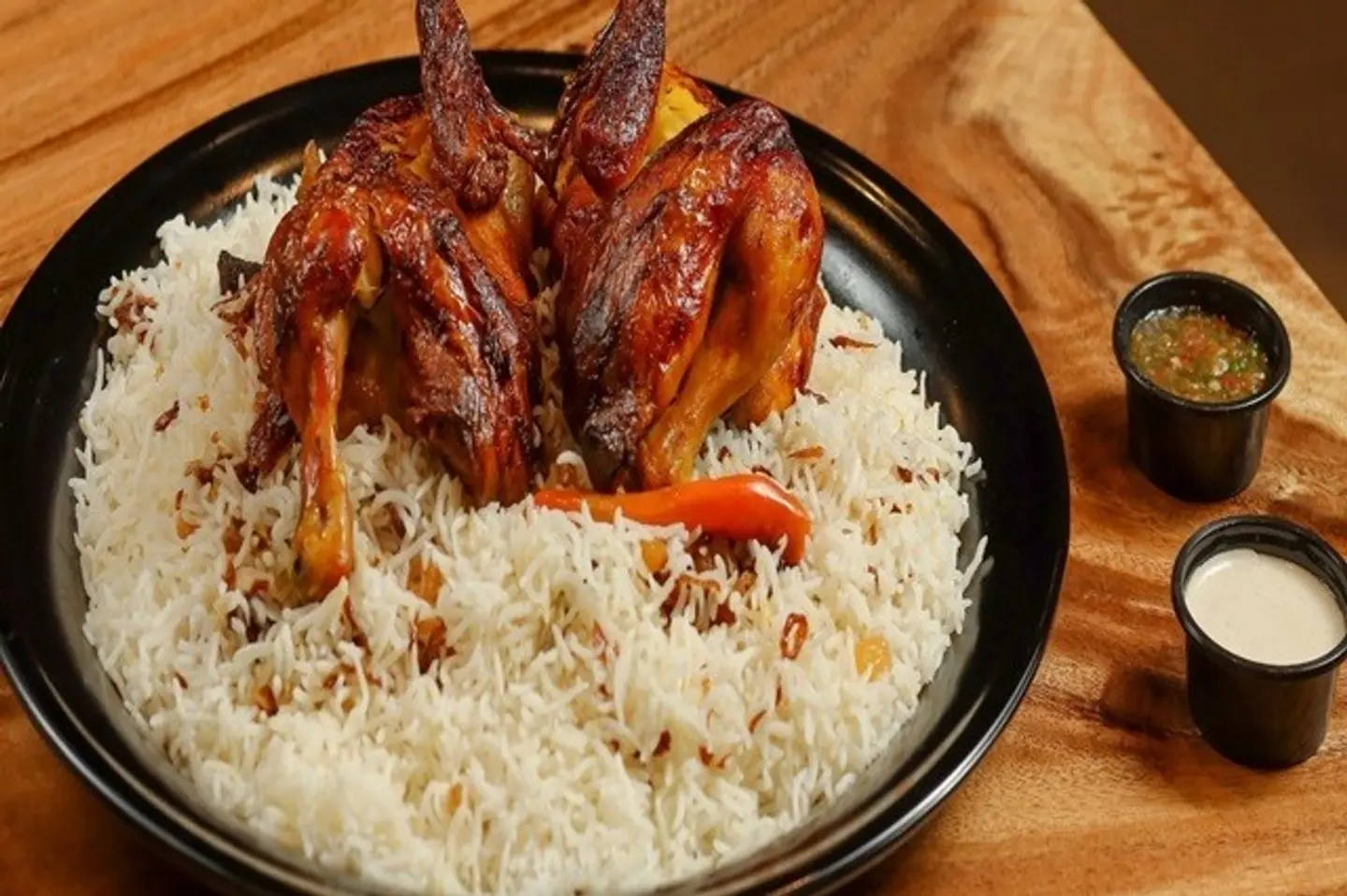 حبة دجاج شواية مع ارز بشاور
