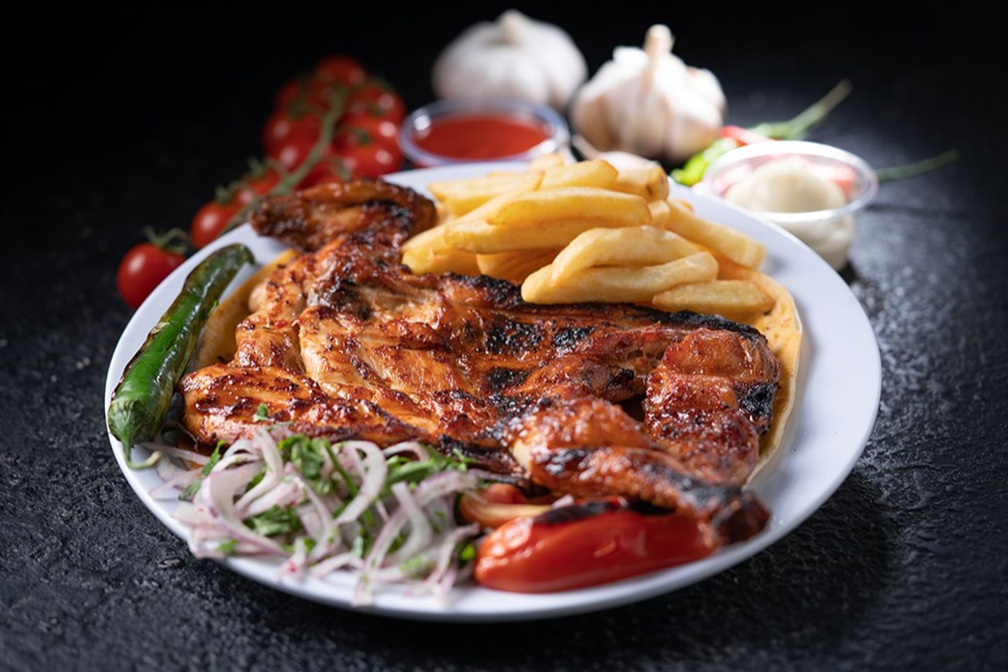Half Chicken On Charcoal