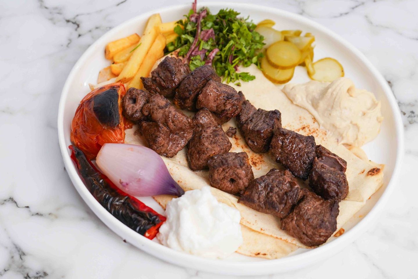Meat Cubes Awsal Platter