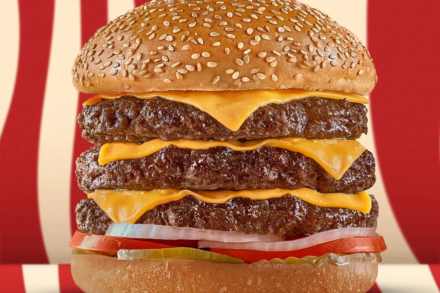 Triple Old School Burger