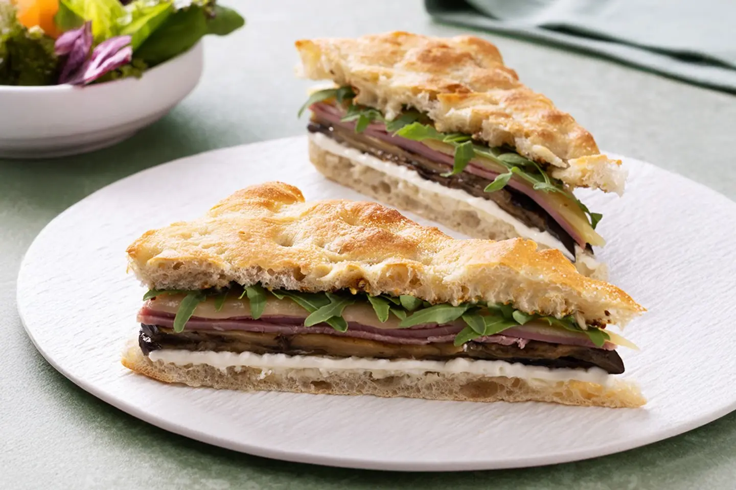 Veil Ham Grilled Aubregine Flatbread