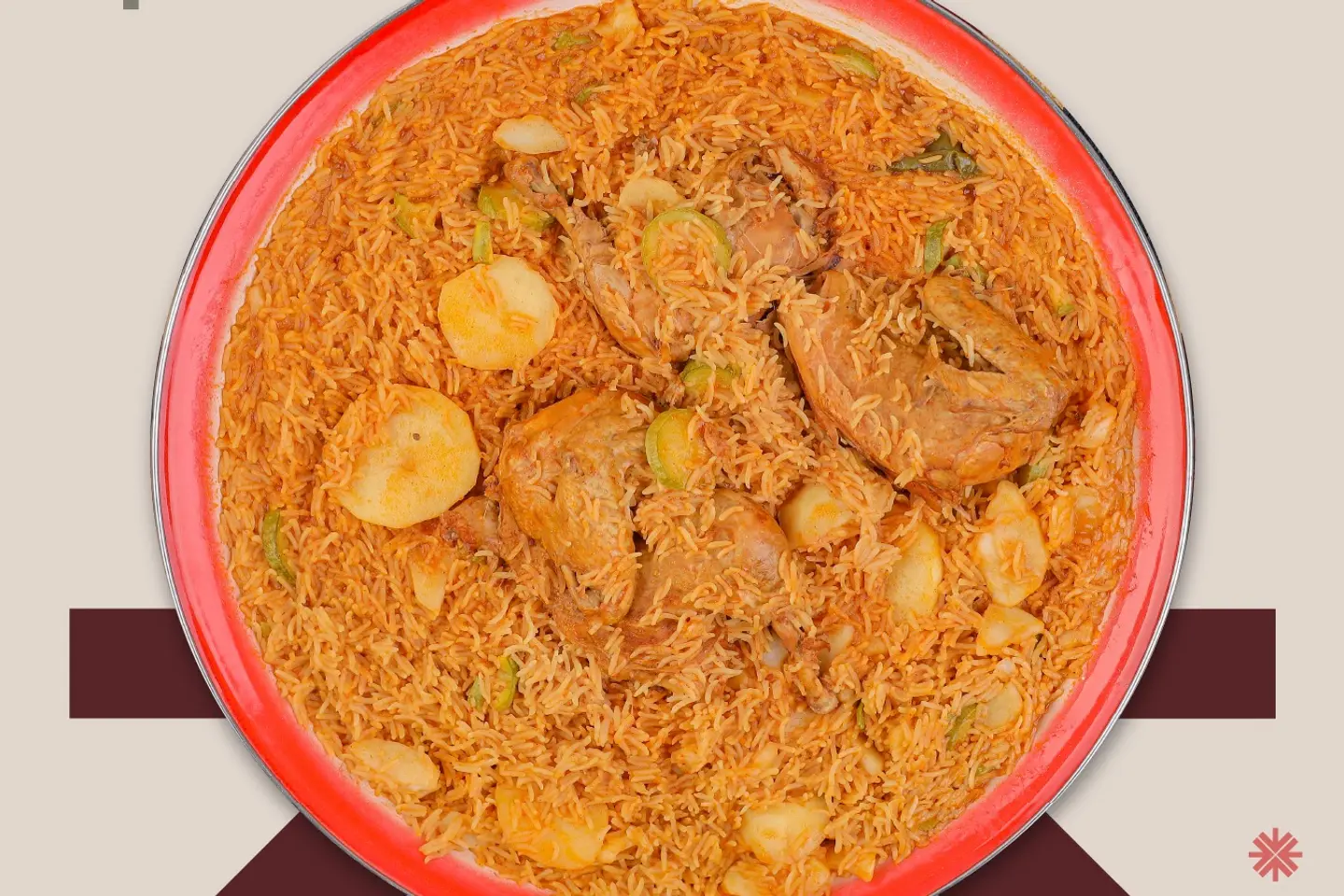 نص حبة مضغوط مع رز مزة وخضار