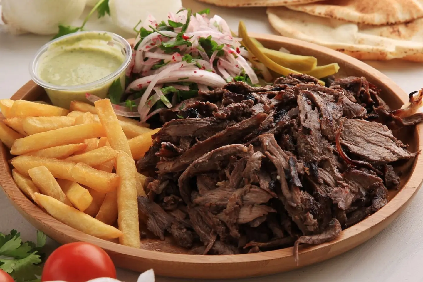 صحن شاورما لحم كبير