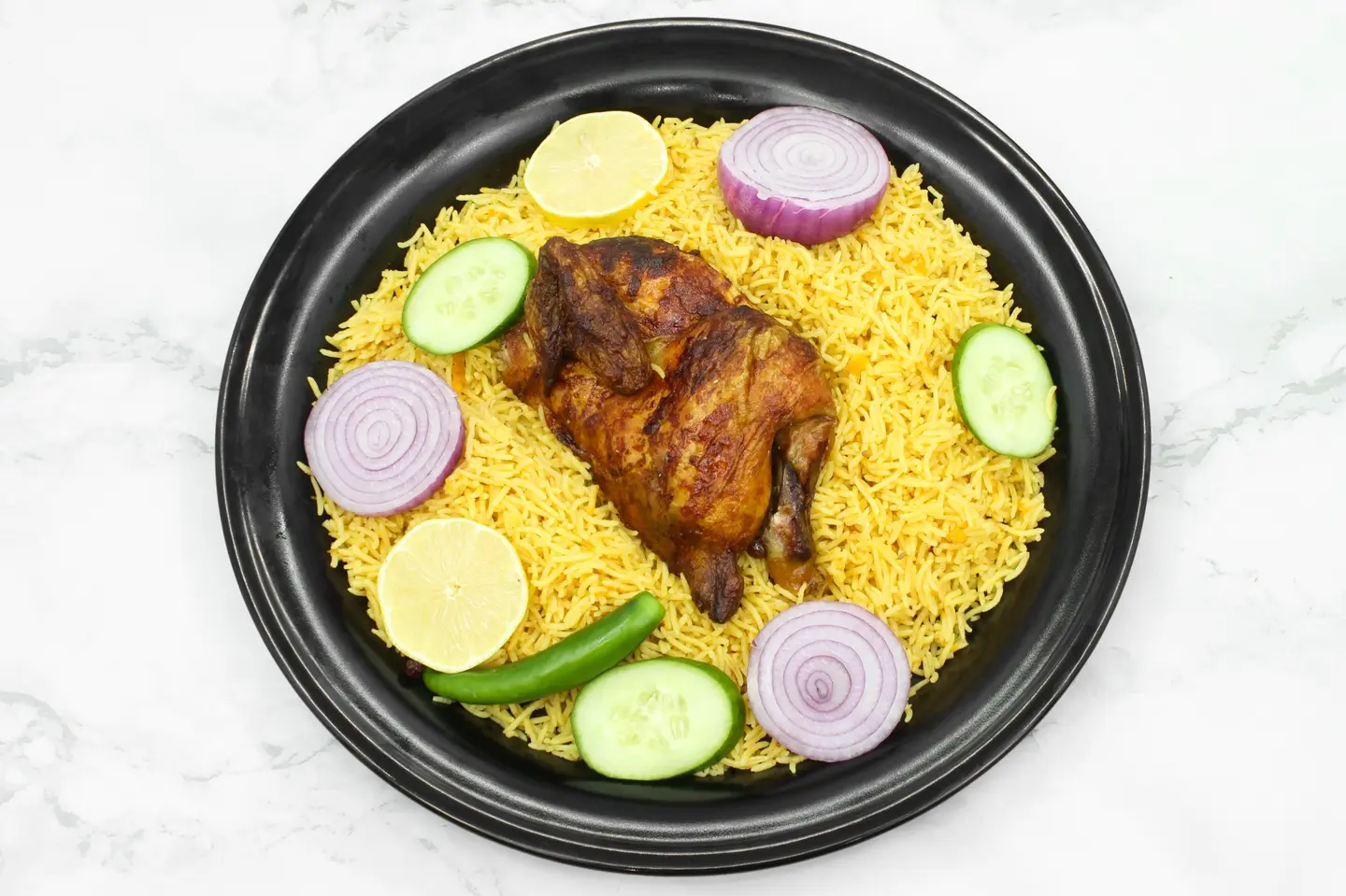 Half Grilled Chicken With Rice