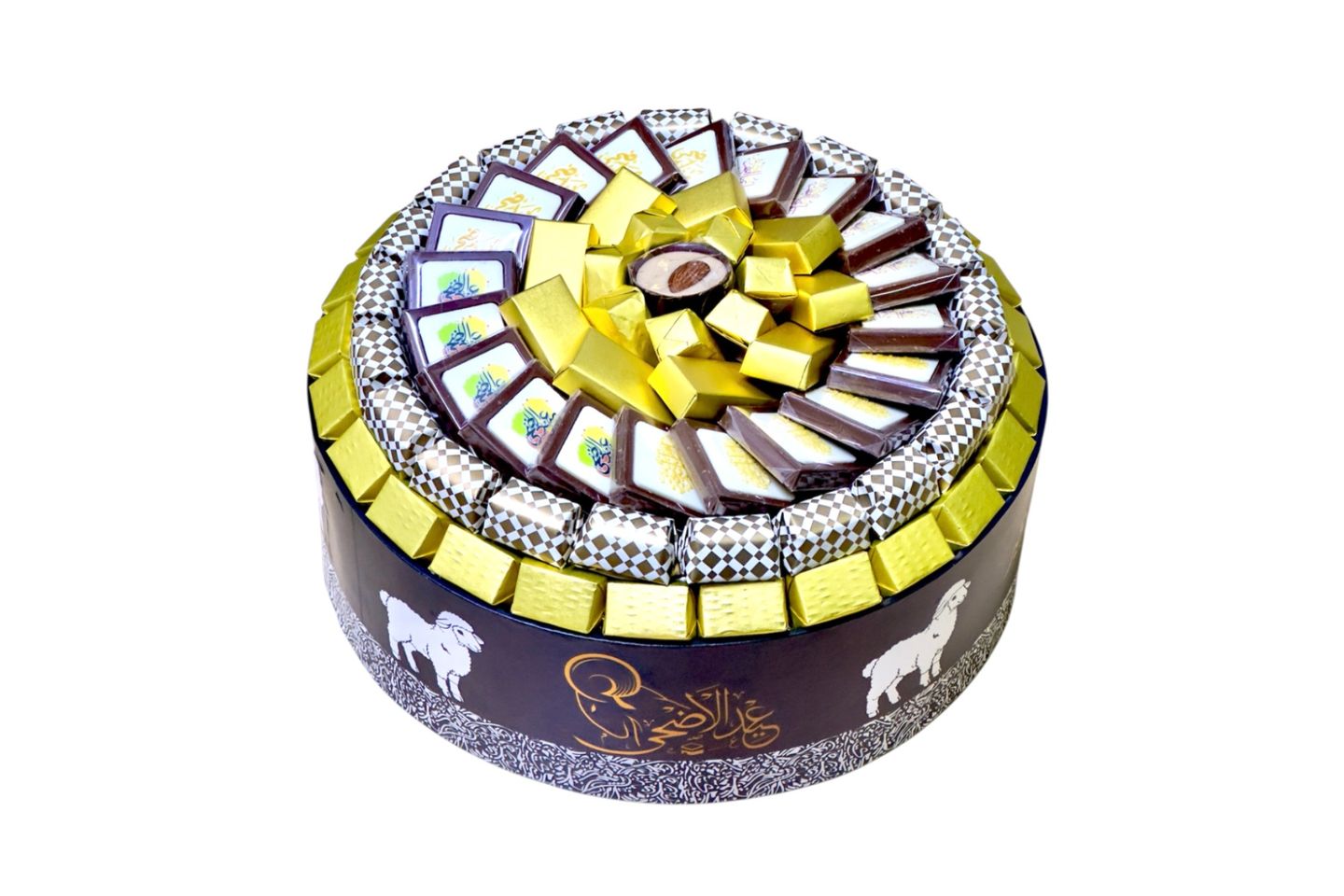 Eid Round Black Chocolate Tray