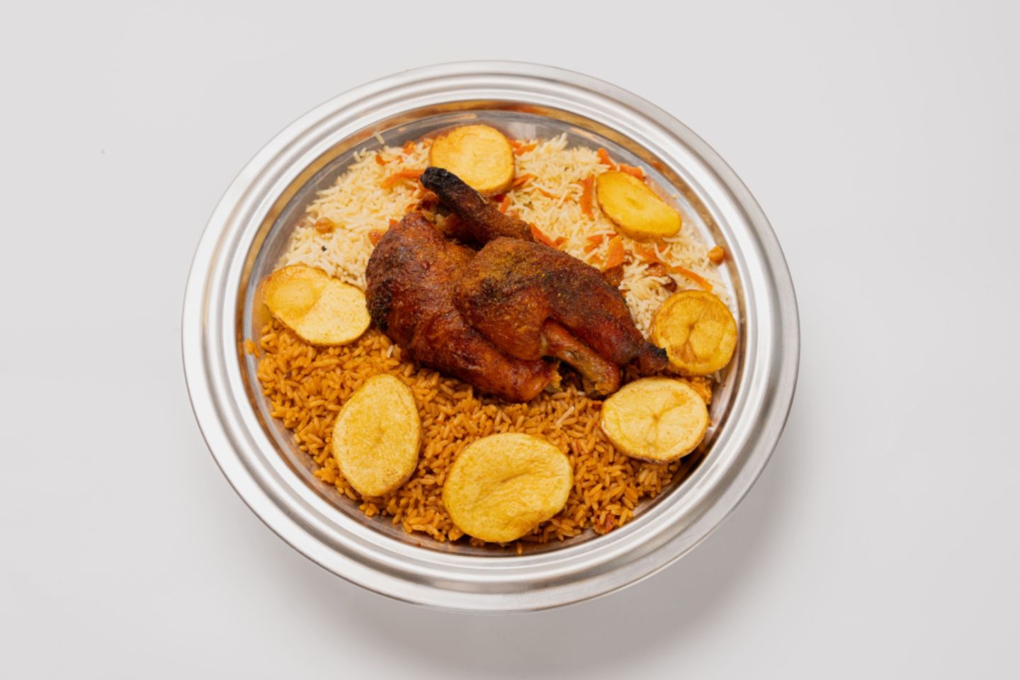 نص دجاج شواية مع الارز
