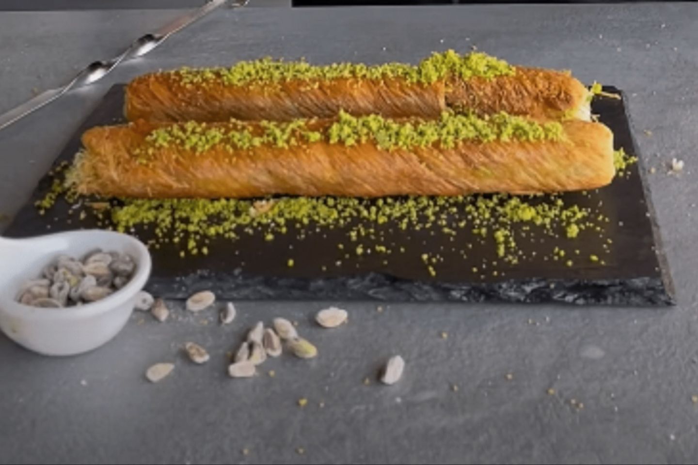 Kunafa Skewer On Charcoal With Nutella