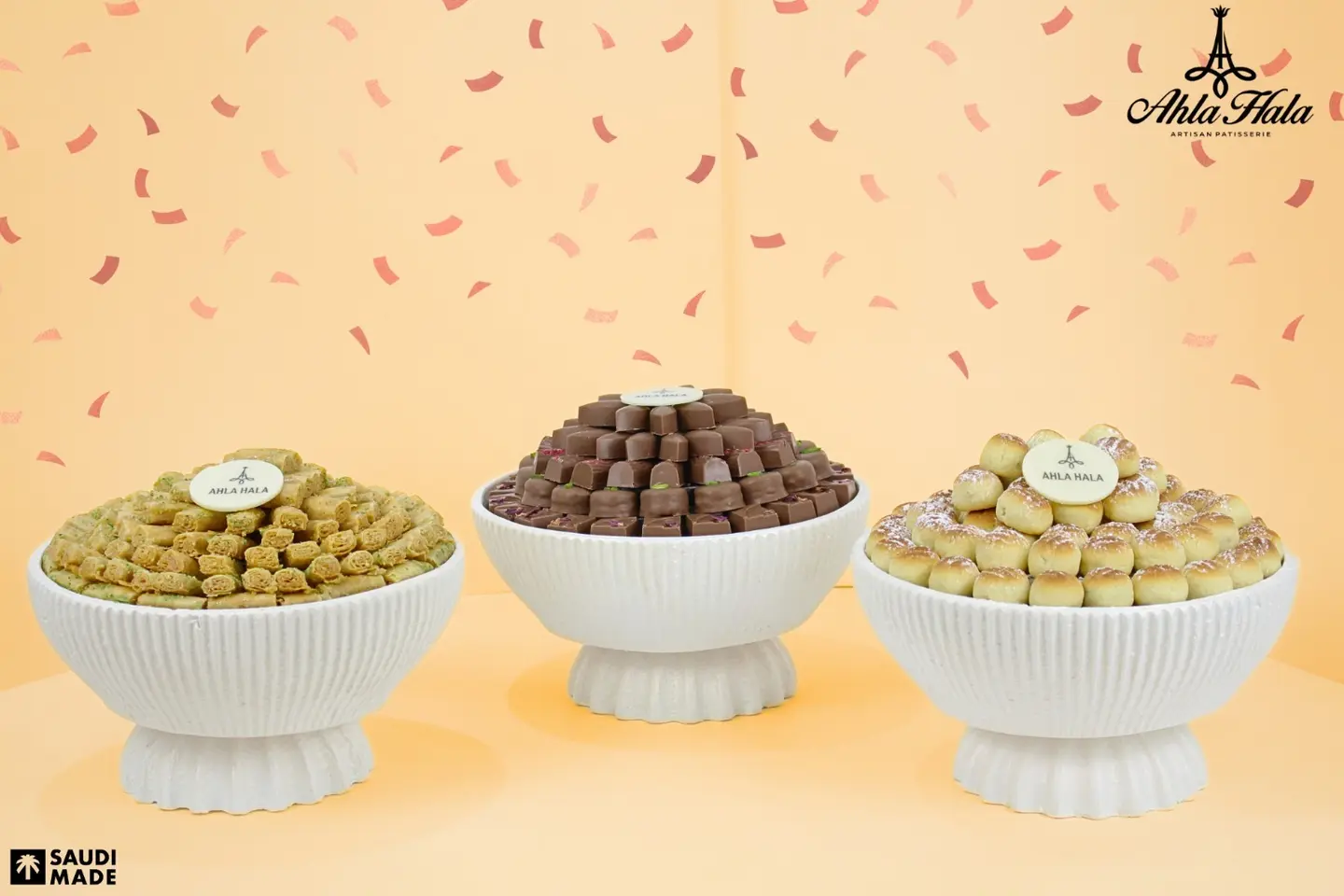 The Fifth Package: A Tray Of Maamoul, A Tray Of Chocolate, And A Tray Of Baklava.