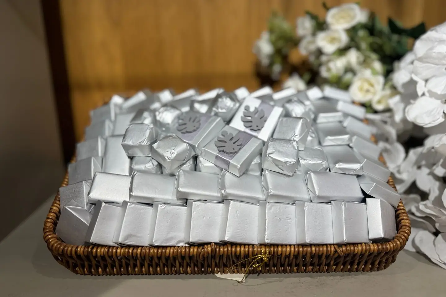 Small Silver Rectangular Basket 36327