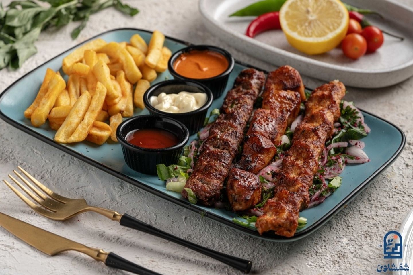 صحن مشاوي 3 اسياخ