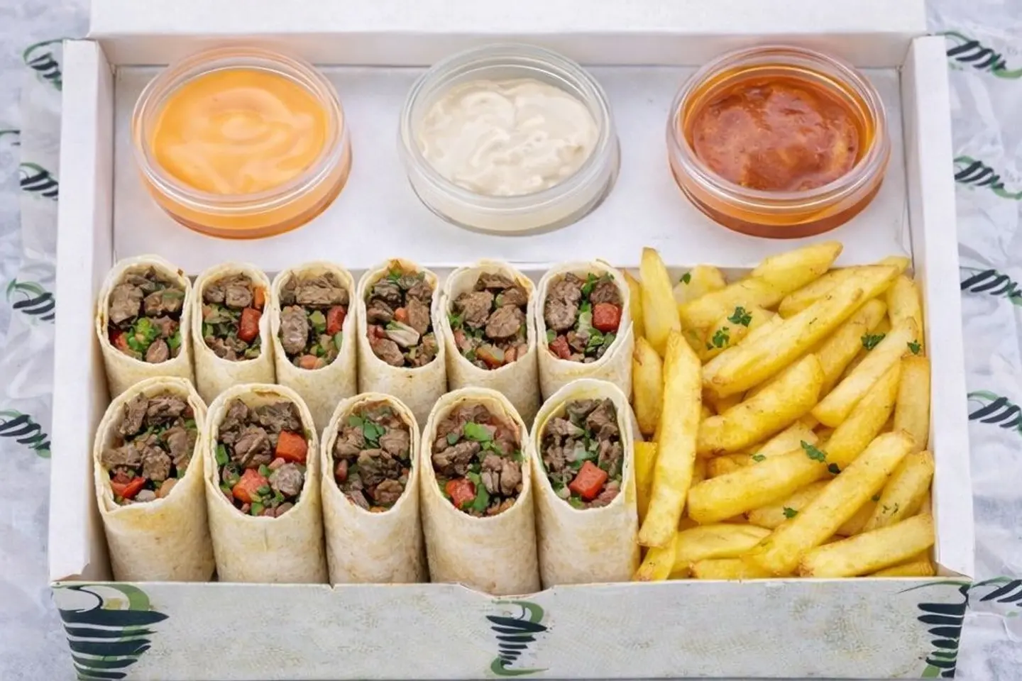 صحن شاورما لحم عربي