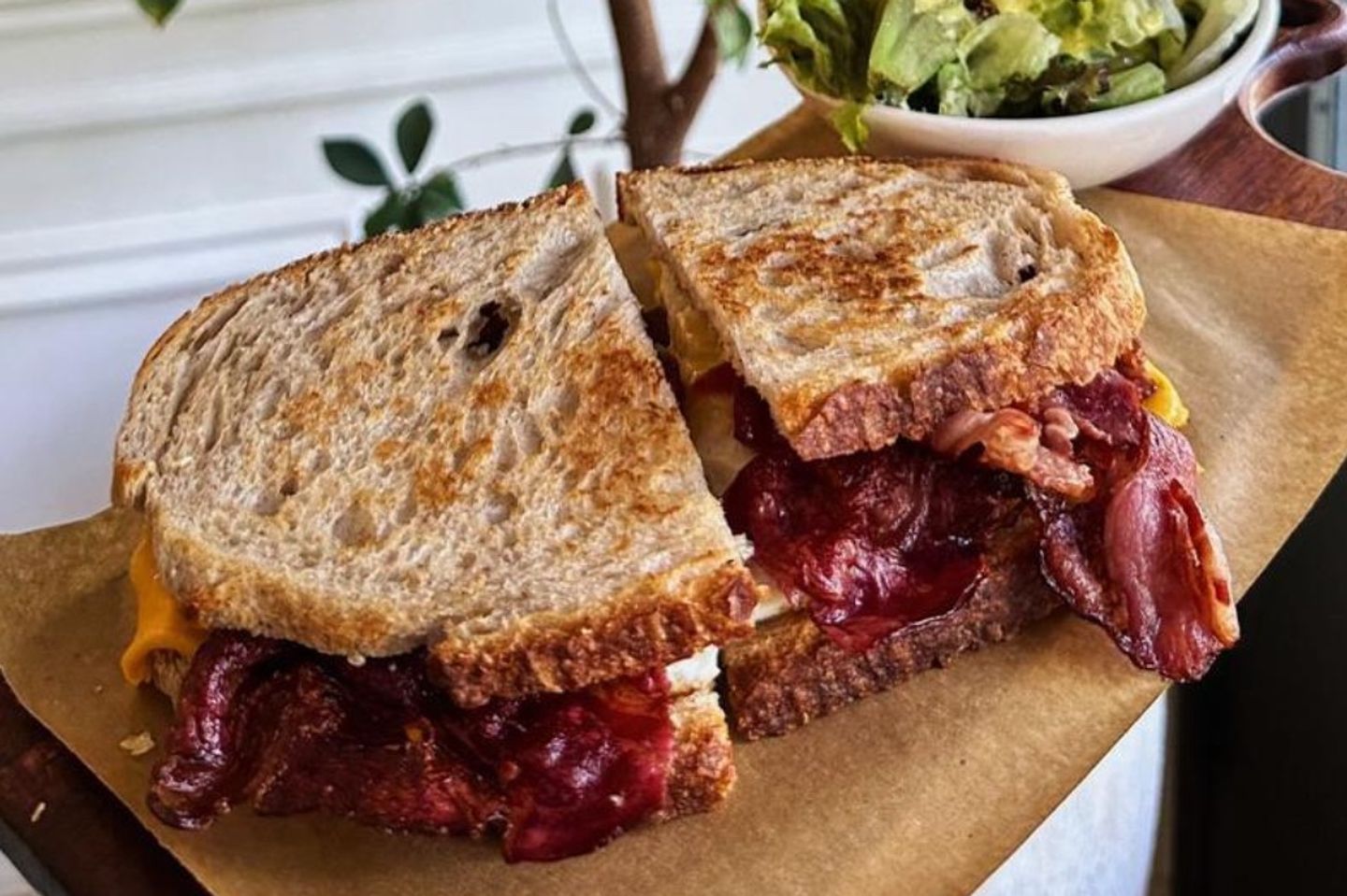 Eggs Beef Bacon And Cheese On Sourdough