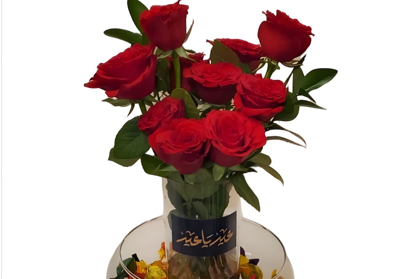 Red Rose Vase With Chocolate