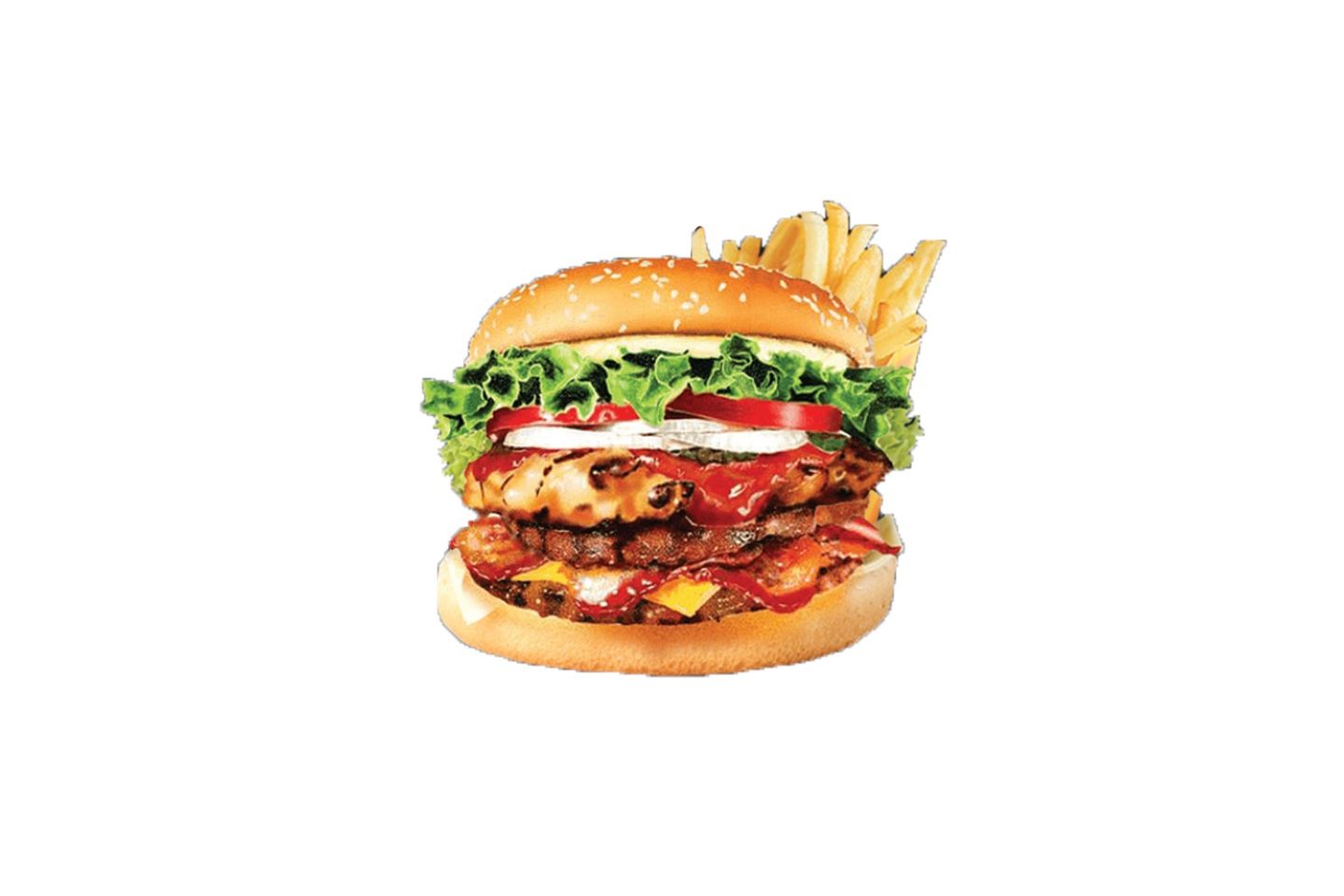 Double Chicken Burger With Fries