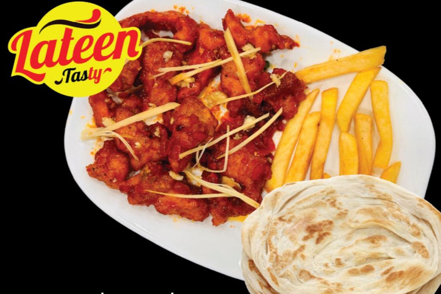 Ginger Chicken Boneless With French Fries And 3 Porotta