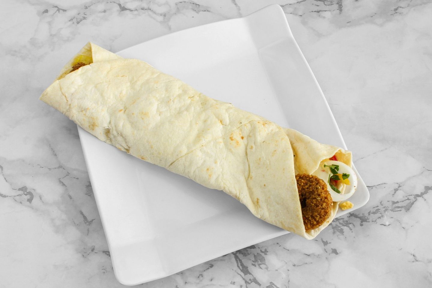 Mixed Falafel And Hummus Sandwich