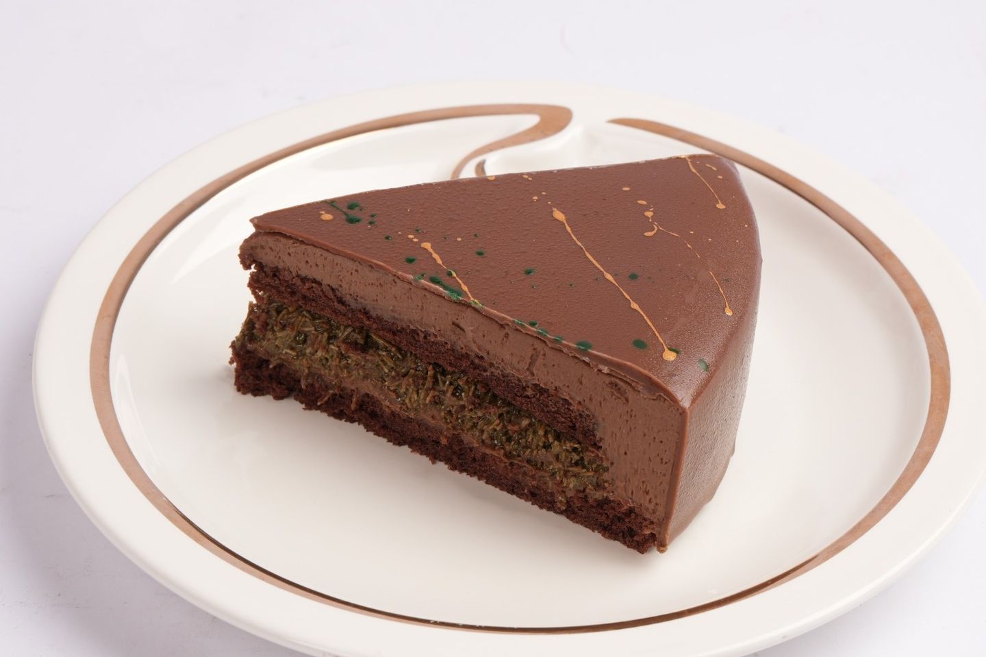 Dubai Viral Pistachio Kunafa Chocolate Mousse Cake Slice