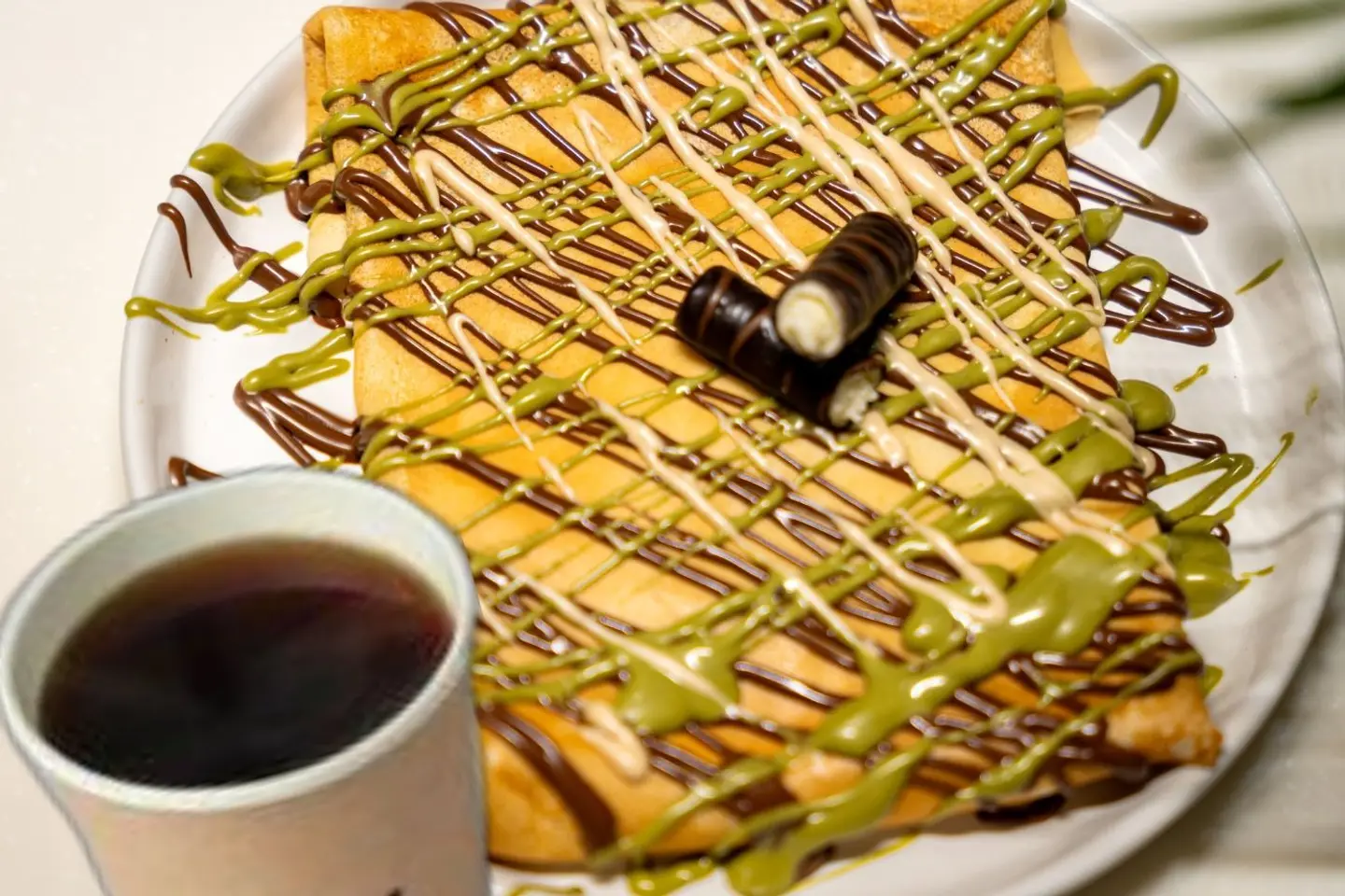 Fetit Crepe W/ Black Coffee - Nutella Crepe With Black Coffee