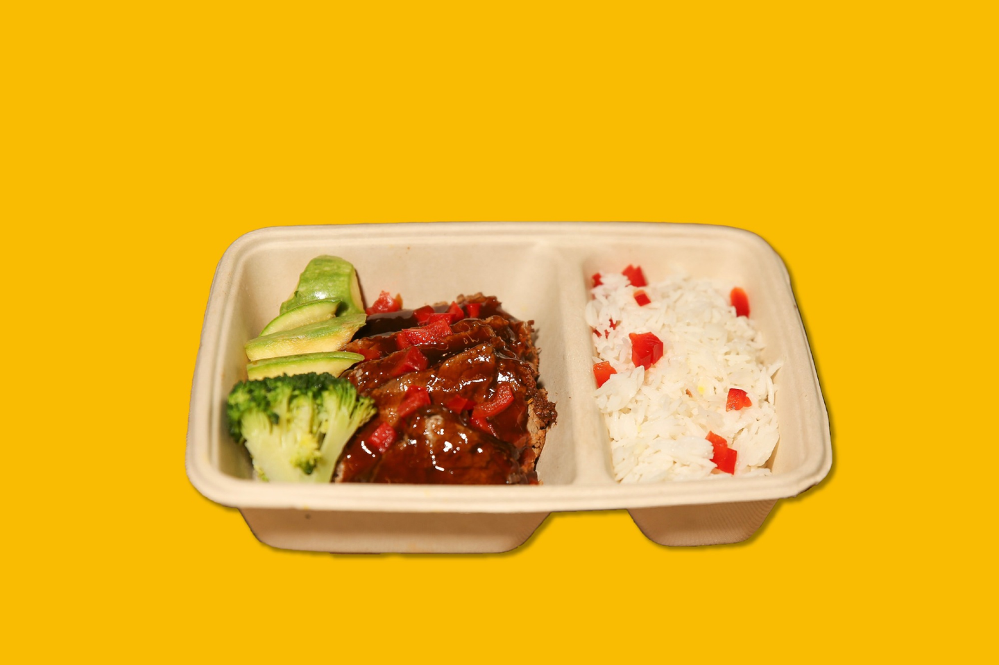 Bbq Steak With Vegetables And Rice