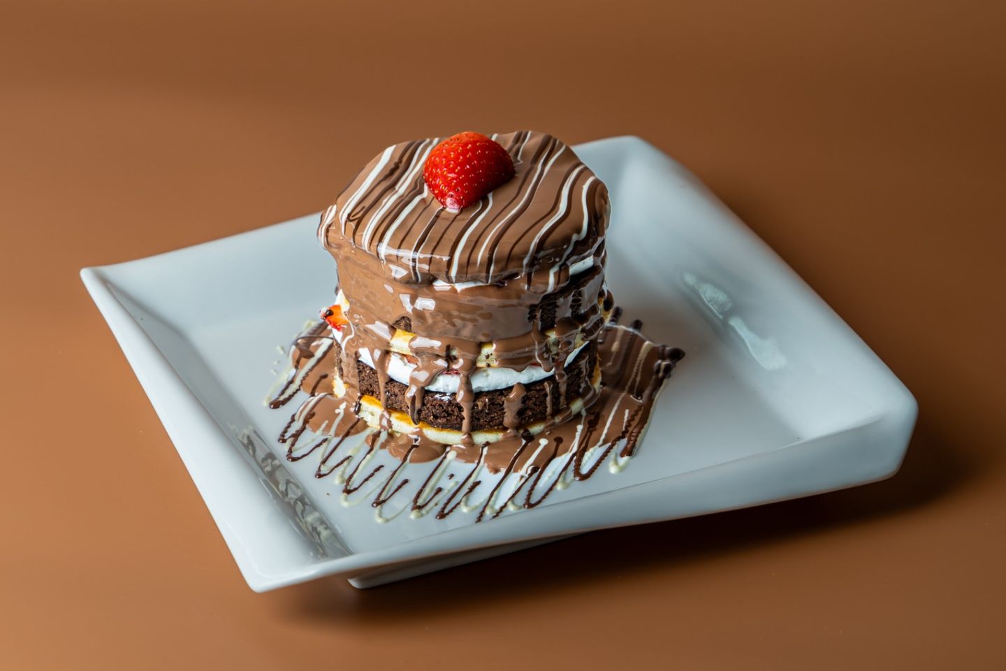 Brownie Strawberry Pancake
