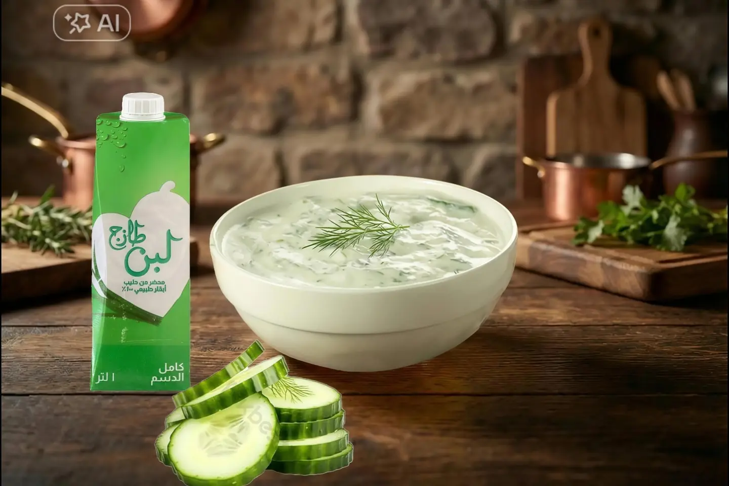 سلطة الخيار باللبن