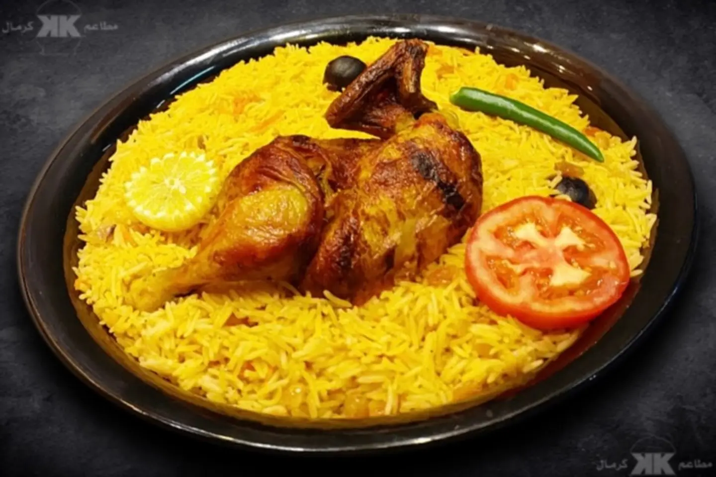نص دجاج شواية مع الارز