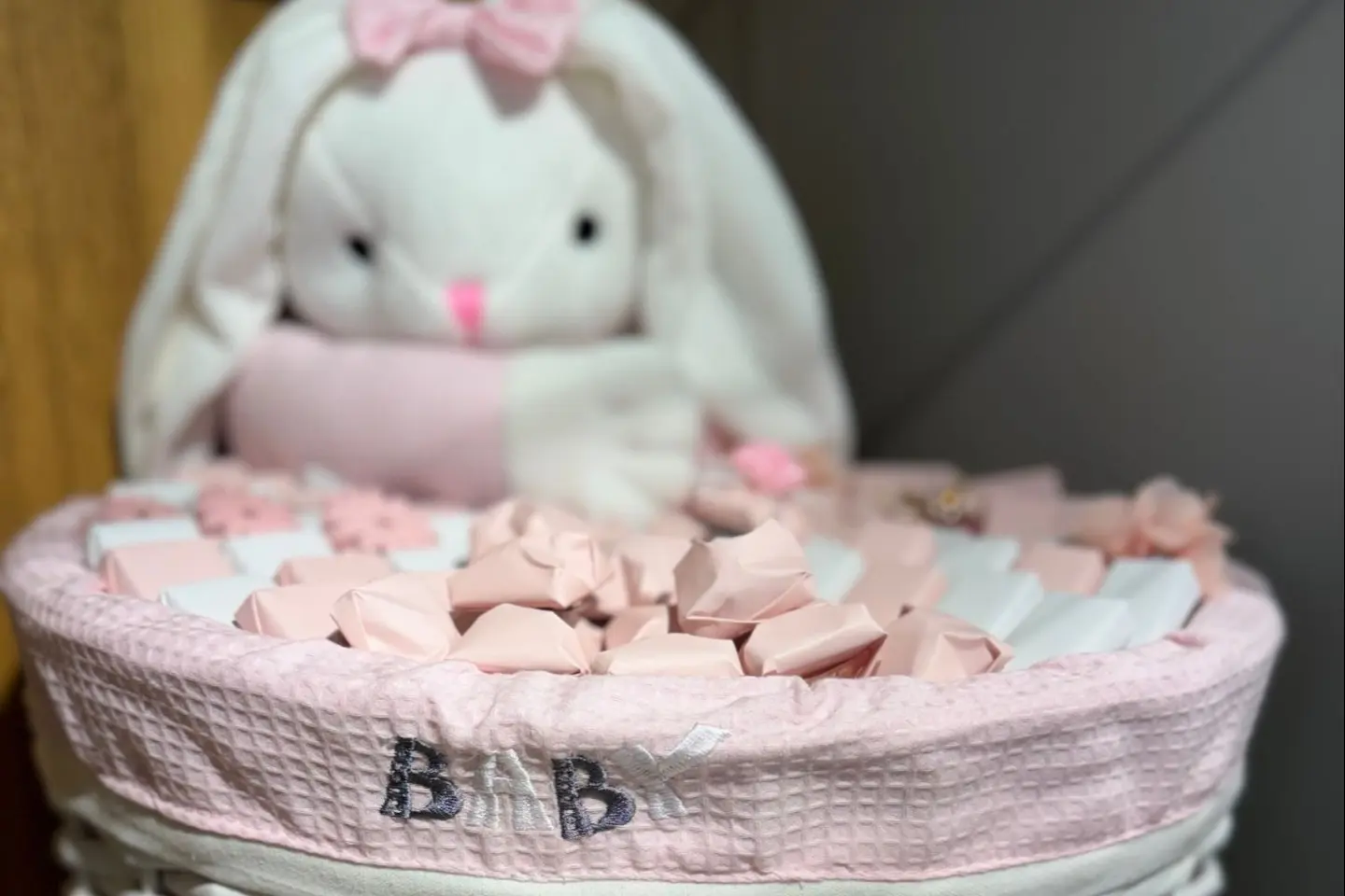 Wicker Basket Born To A Girl 36411