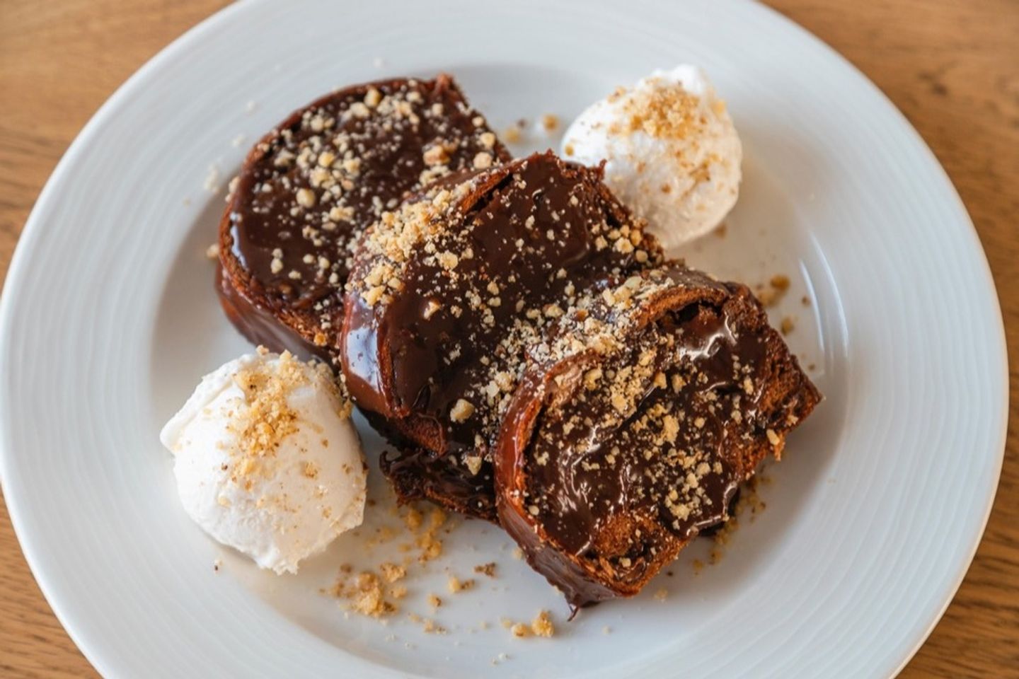 Chocolate Babka With Vanilla Ice Cream