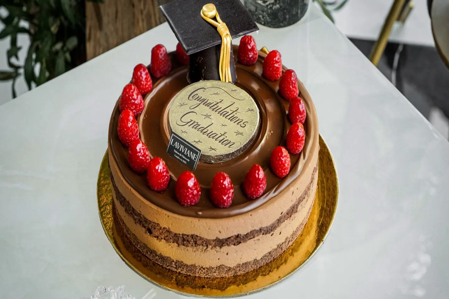Chocolate Mousse Cake With Graduation Hat