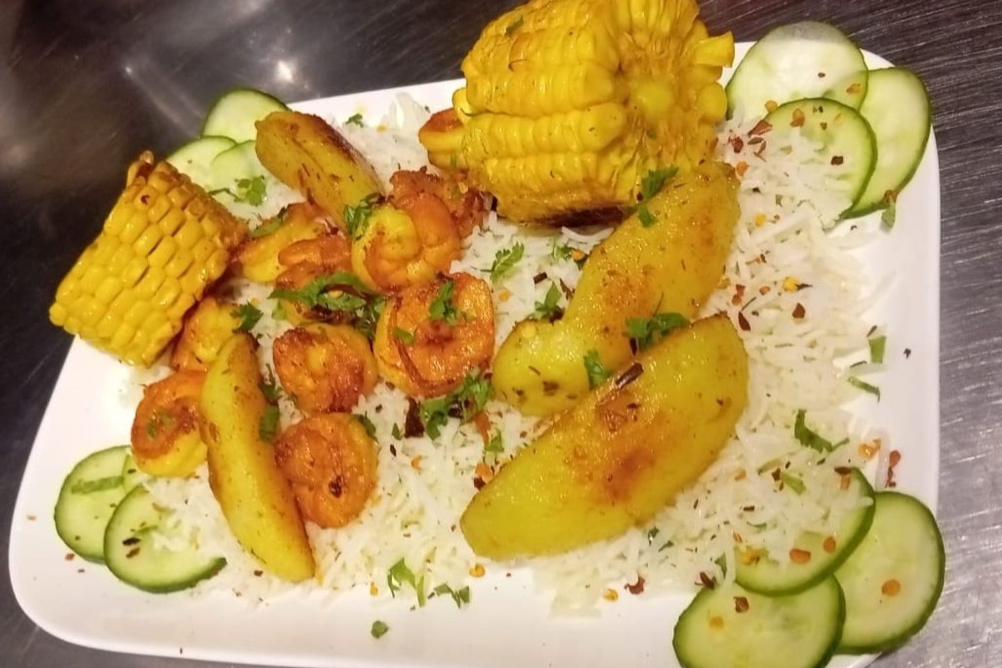 Peeled Shrimp With Rice