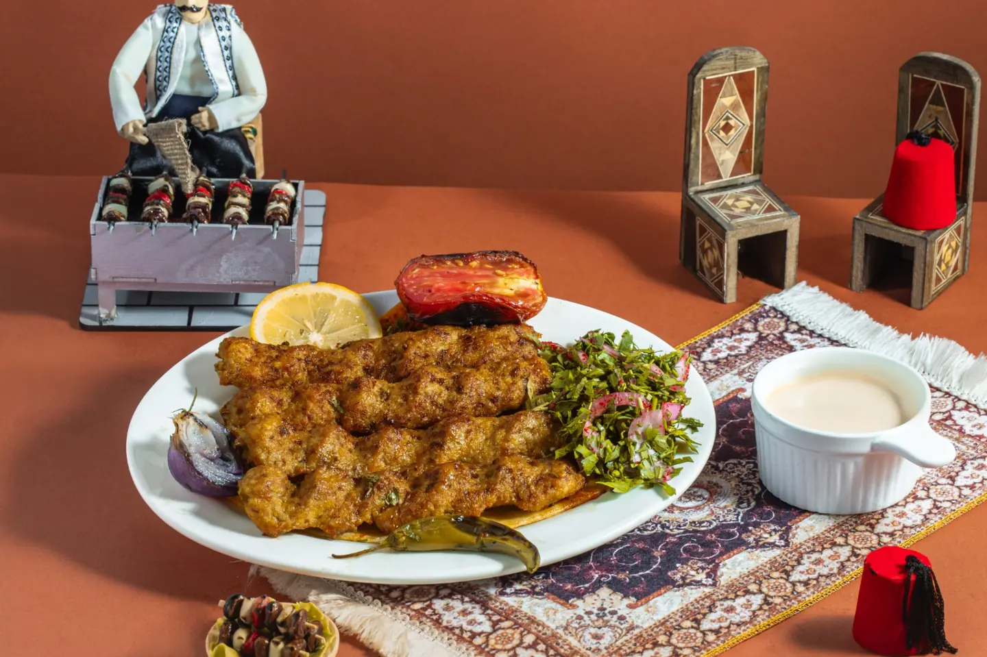 كباب دجاج نص كيلو ثمانية أسياخ