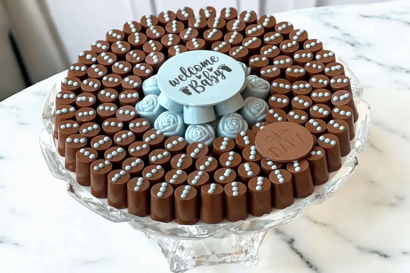 Baby Boy Unwrapped Chocolate Tray