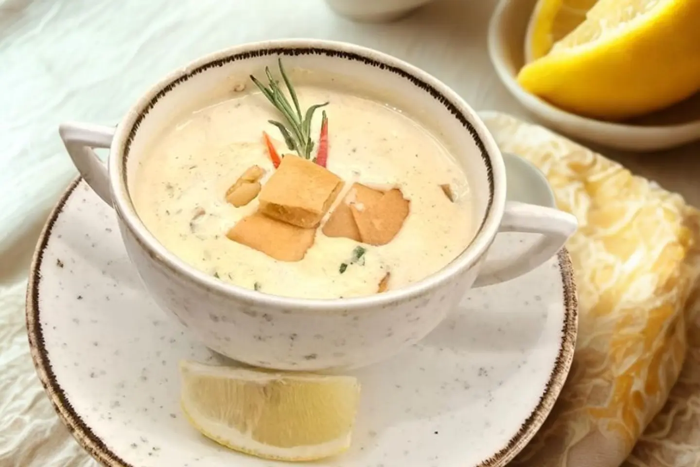 شوربة كريمة بالدجاج