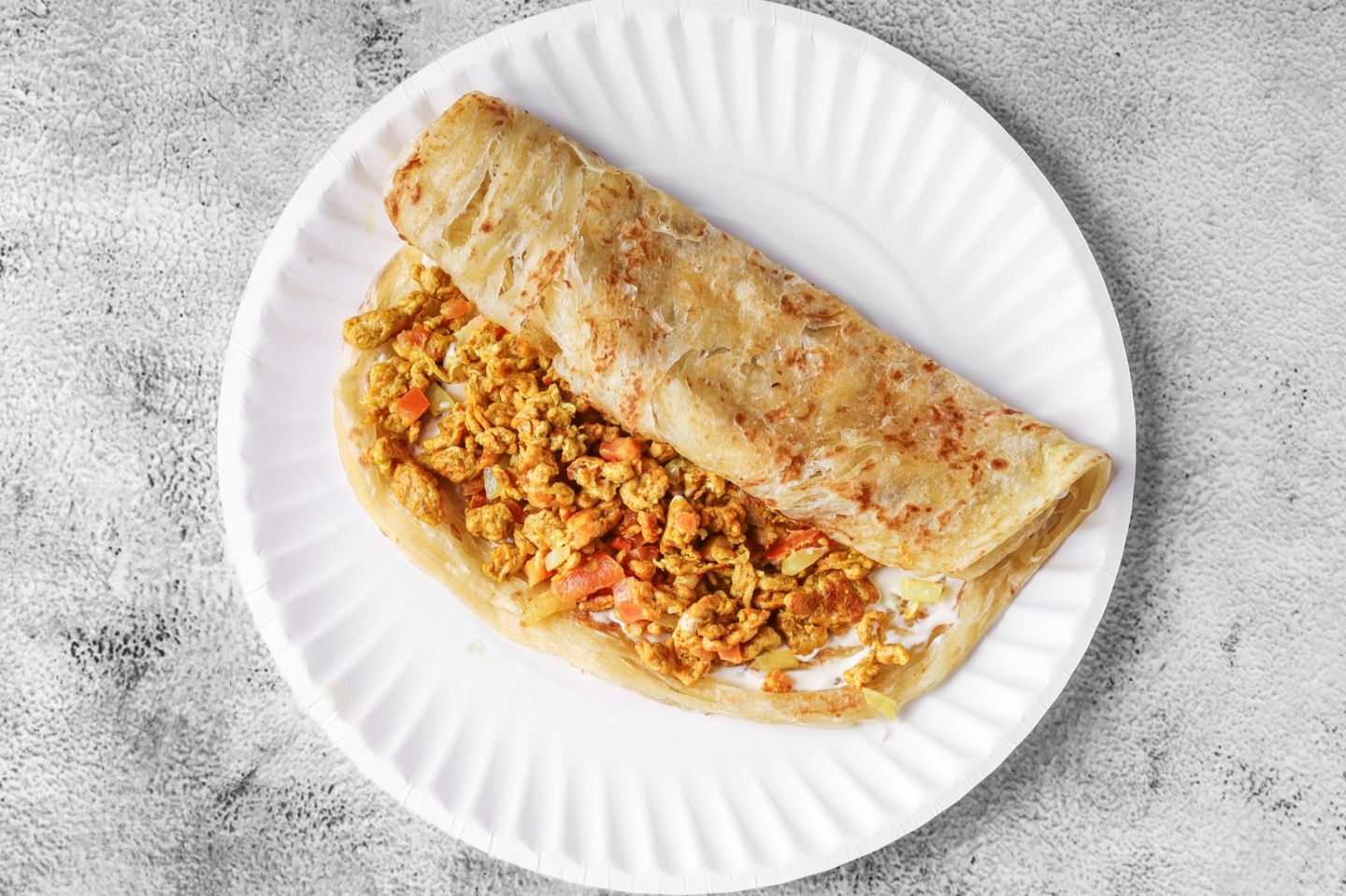 Egg Burji Paratha With Cheese