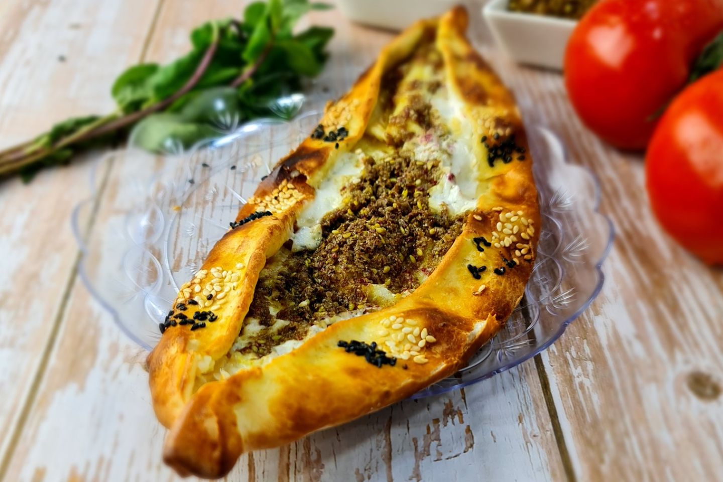 فطيرة جبنة سائل مع الزعتر