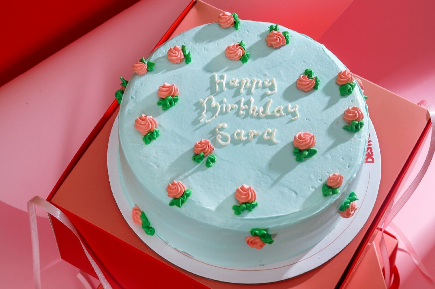 Blue Floral Cake - Cotton Candy